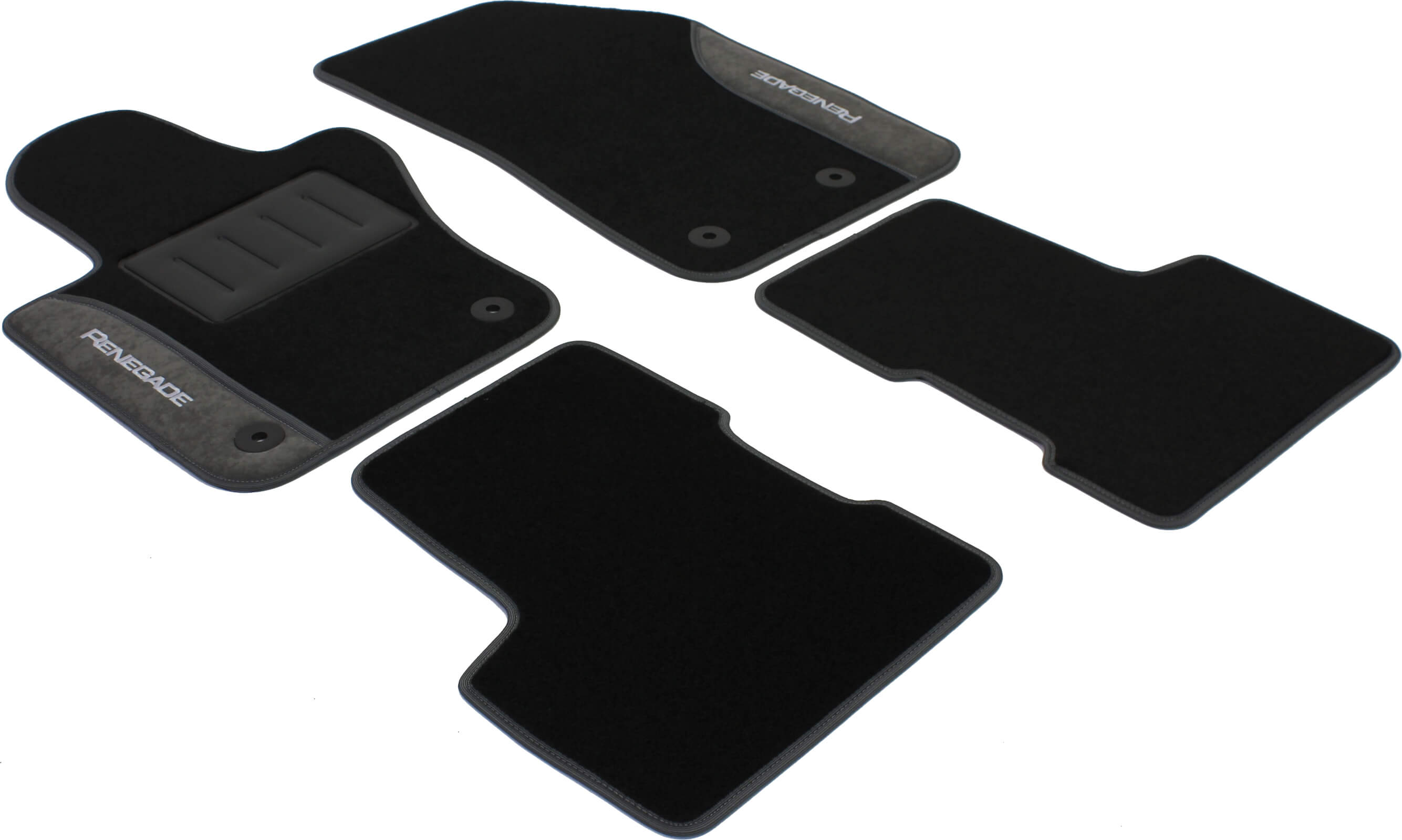 COLOR0000054G, GRIGIO, Jeep Renegade dal 2015-2018 distanza fissaggi tappeto anteriore lato passeggero 18,5 Cm (4 Fix OP