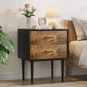 Comodino con 2 cassetti, marrone antico, 51 x 38 x 66 cm
