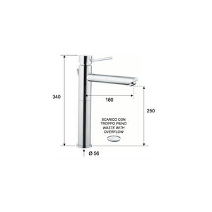 Minimal rubinetto lavabo alto con bocca lunga n10lxl