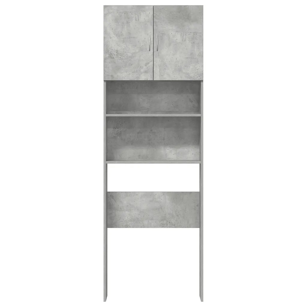 vidaXL Mobile Lavatrice Grigio Cemento 64x24x190 cm Legno Multistrato