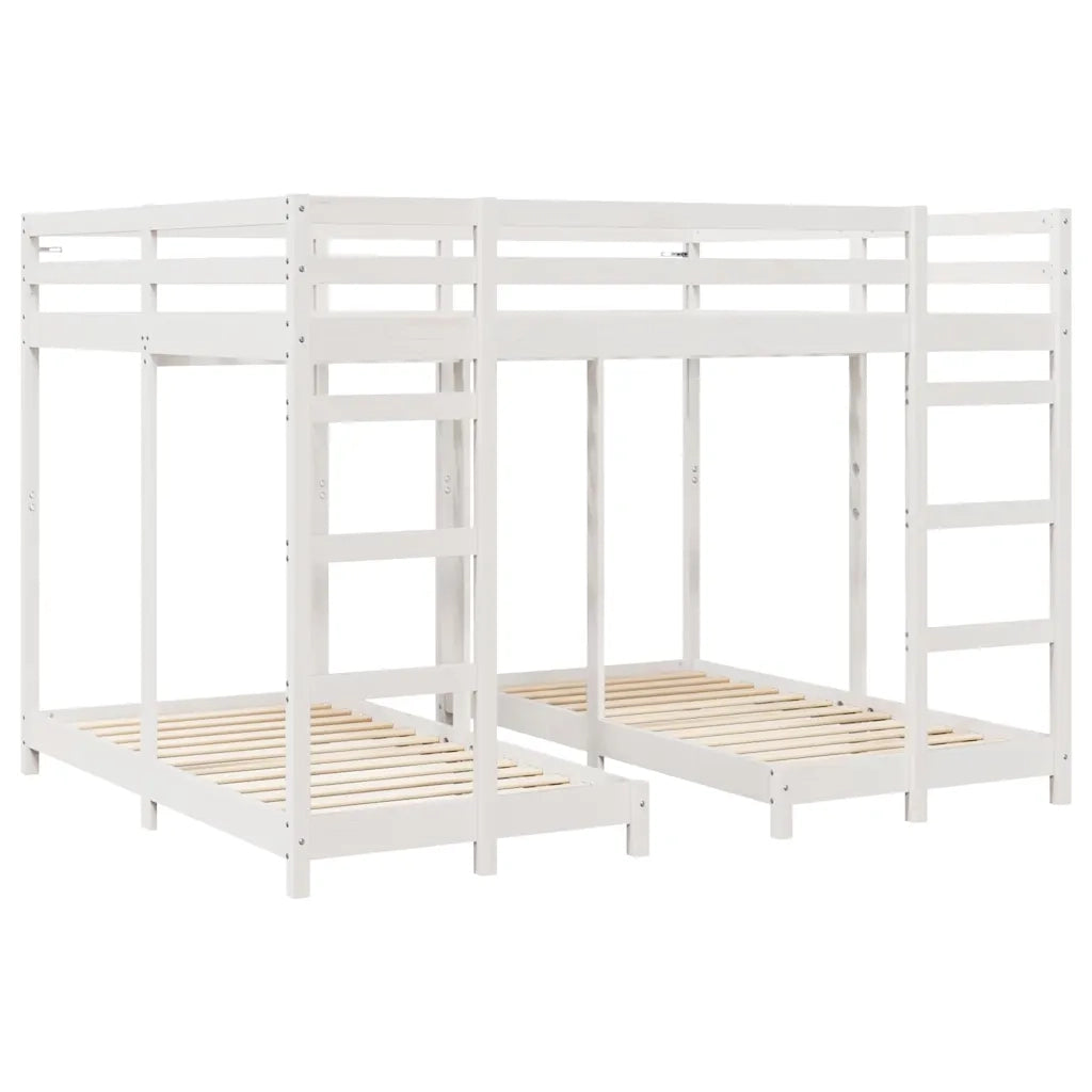 Struttura letto a castello triplo Bianco 160 x 200 cm 3414562