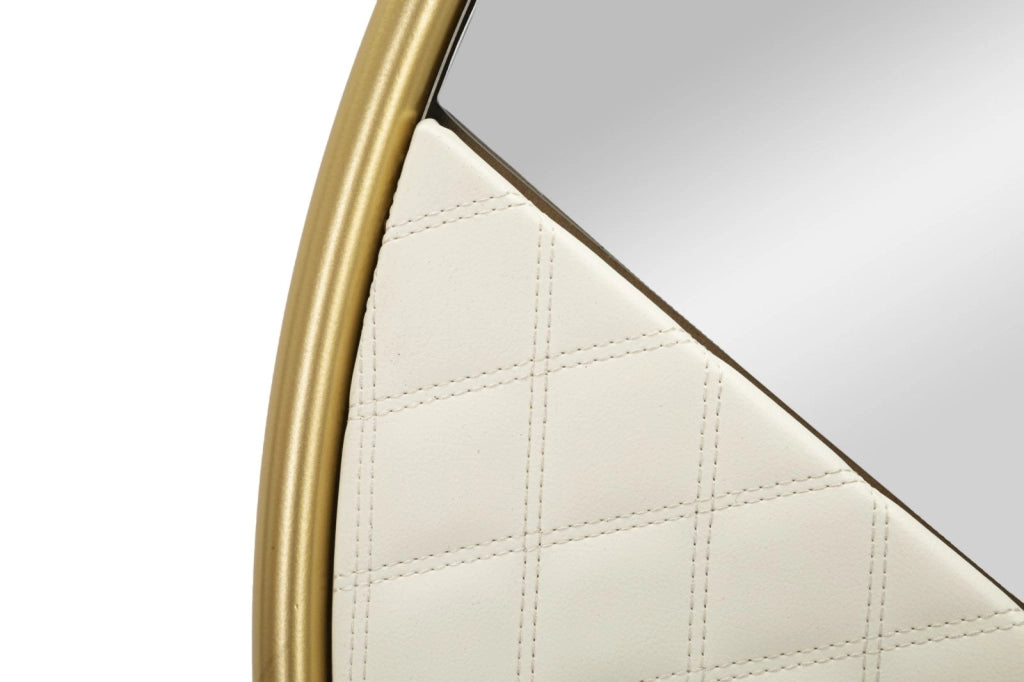 Specchio da Muro Sharon 80x3x80 cm in Ferro e MDF e Specchio Bianco e Oro