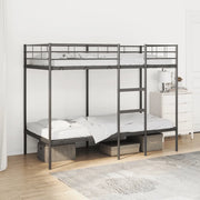 Letto a Castello senza Materasso Nero 90x200 cm in Acciaio 42000322