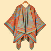 Sciarpa-scialle alla moda con graffiti, stile retr¨°, scialle diviso, mantello caldo - PONHO SHAWLS