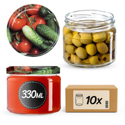 KADAX Sonka barattoli per conserve 330ml 10 pezzi 82mm + coperchi "Verdure"