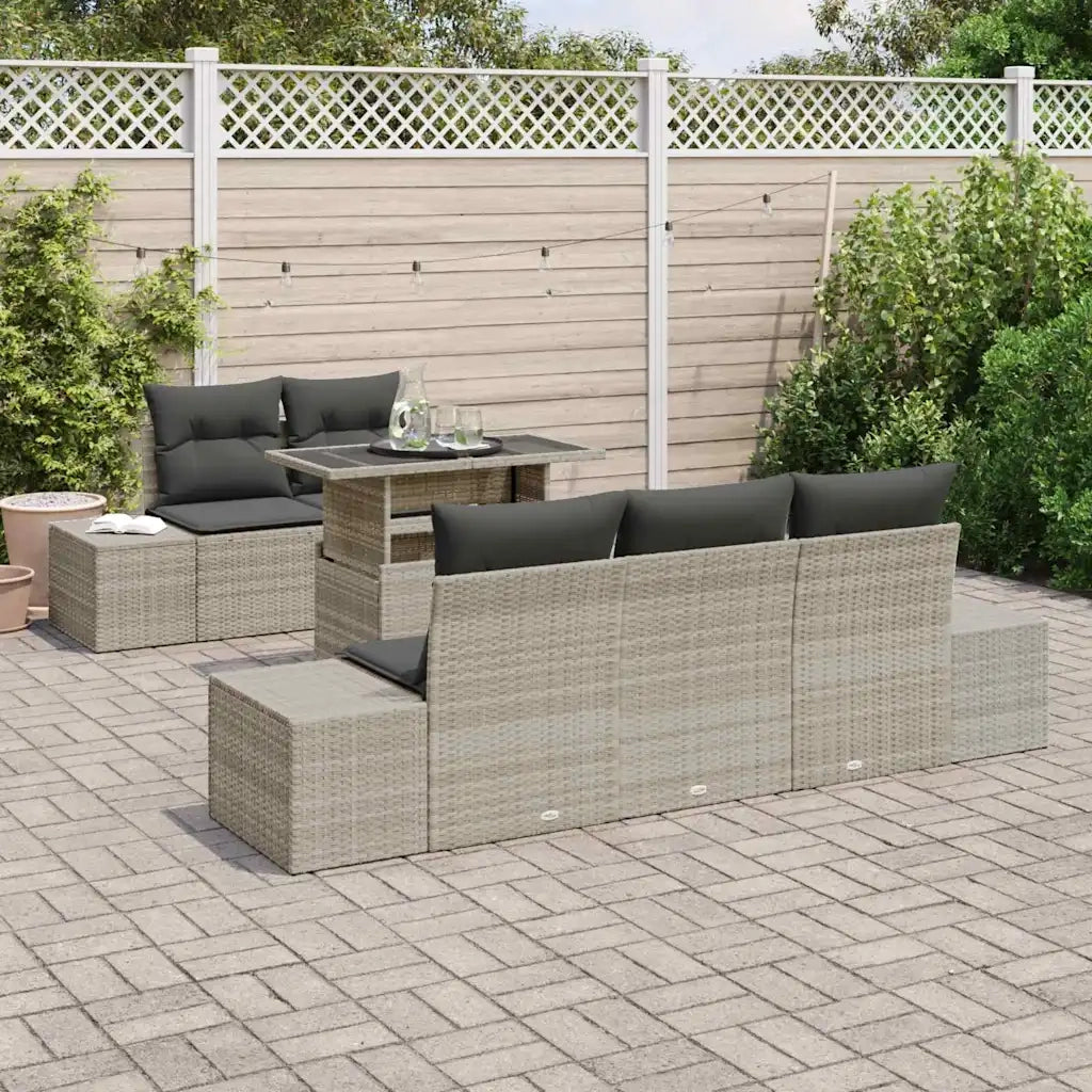 Set Divano da Giardino 6 pcs Grigio chiaro e grigio scuro 3357835