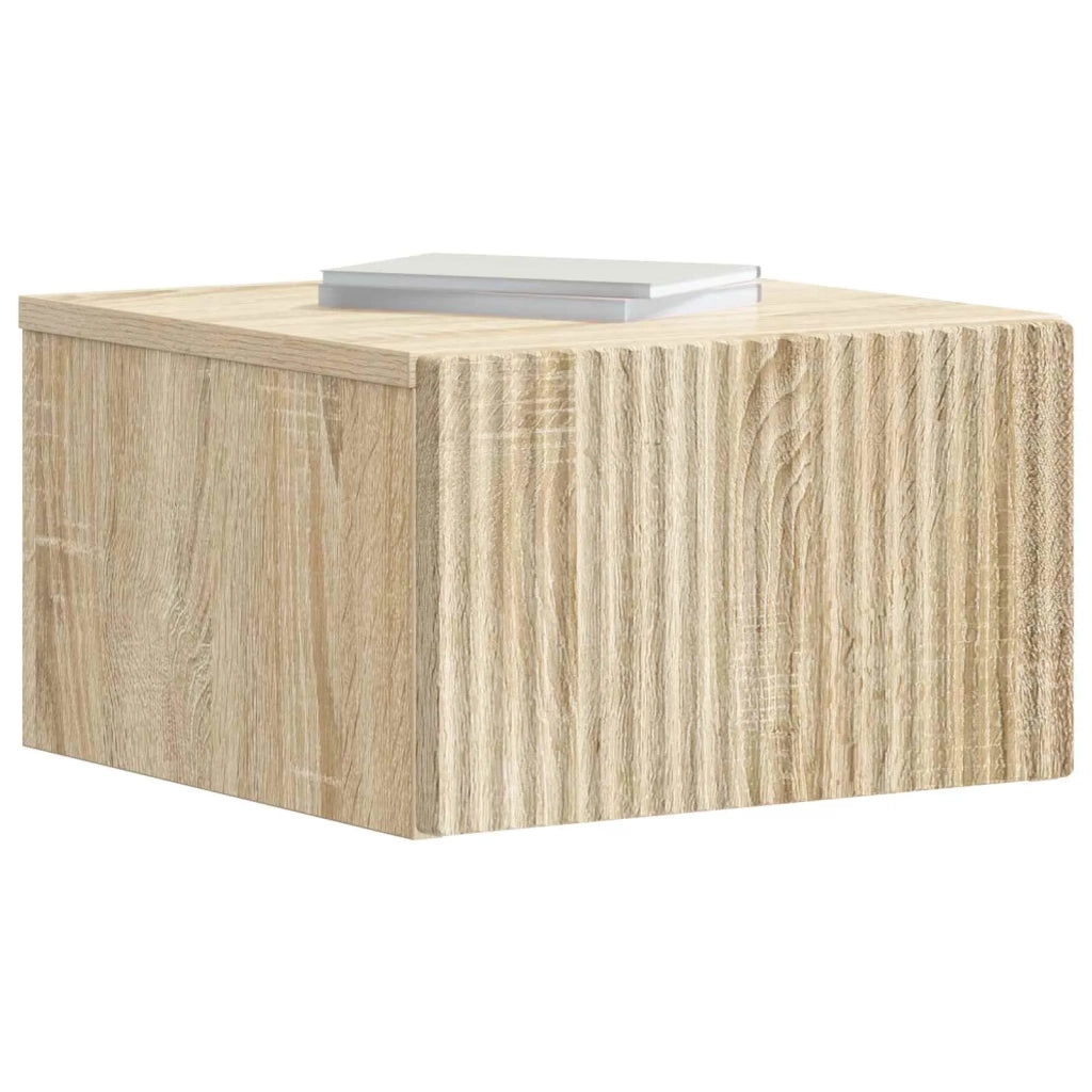 Set di 2 Comodini | Armadio da Notte | Mobiletto da notte a muro Rovere Sonoma 33 x 34,5 x 20 cm