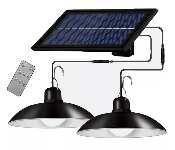 Coppia Lampade a Sospensione Lampadario Faretto Faro Campeggio Energia Solare