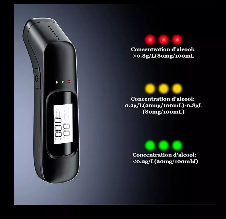 Etilometro Portatile Alcool Test Portatile Display Digitale Chip Alta Precisione
