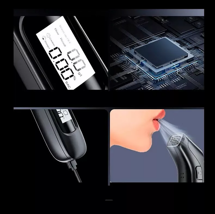 Etilometro Portatile Alcool Test Portatile Display Digitale Chip Alta Precisione