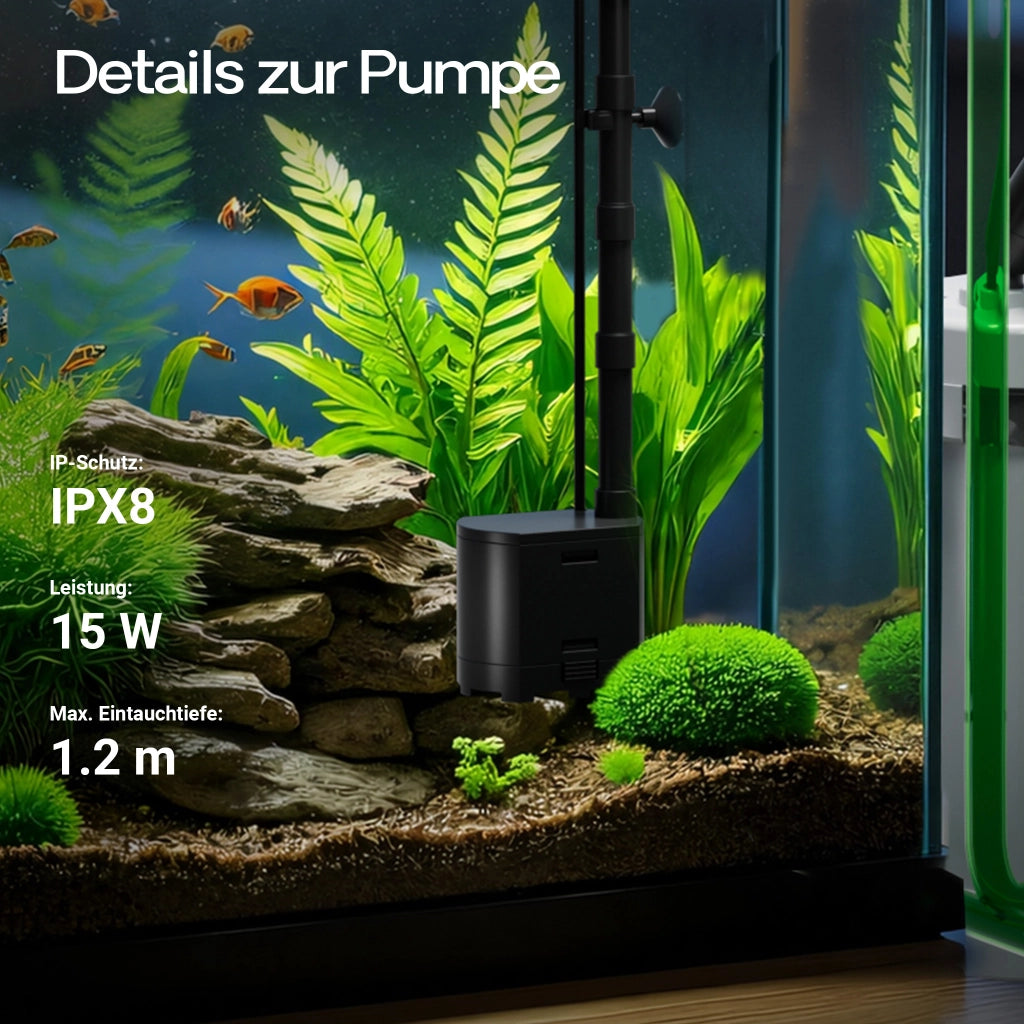 HW-504A Filtro esterno per acquari con pompa 800 l/h, filtro a 4 stadi con mezzi e spugne filtranti inclusi