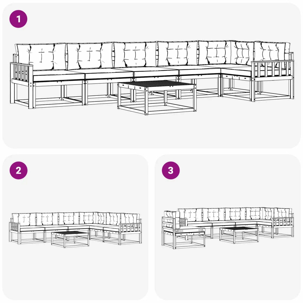 Set di divani da esterno 7 pcs Bianco e Antracite 3386546