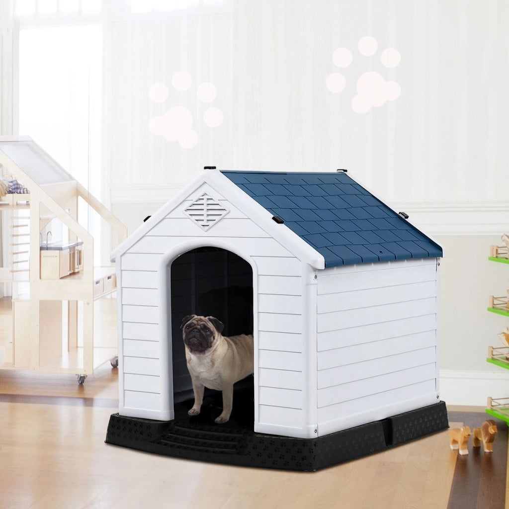 Casetta impermeabile e ventilata per cani, Cuccia con valvole d¡¯aria e pavimento rialzato