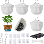 Pianta per muro con funzione di sollevamento per interrare - Giardino verticale per interni ed esterni 5 pezzi - Bianco