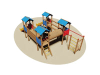 Villaggio Lisbona 825 Giochipark 4 torrette ponti tunnel scivoli EN 1176 - Vetroresina