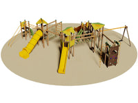 Villaggio Tortuga 912 struttura in legno 6 torrette scivoli altalena Giochipark