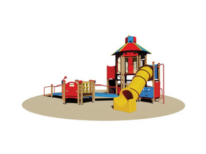 Struttura gioco Fun City 1003 Giochipark legno pino nordico tunnel H145cm