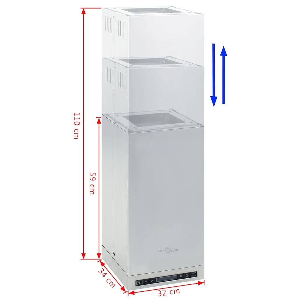 Cappa a Isola con Display LCD e Sensore Touch 756 m³/h LED 50661