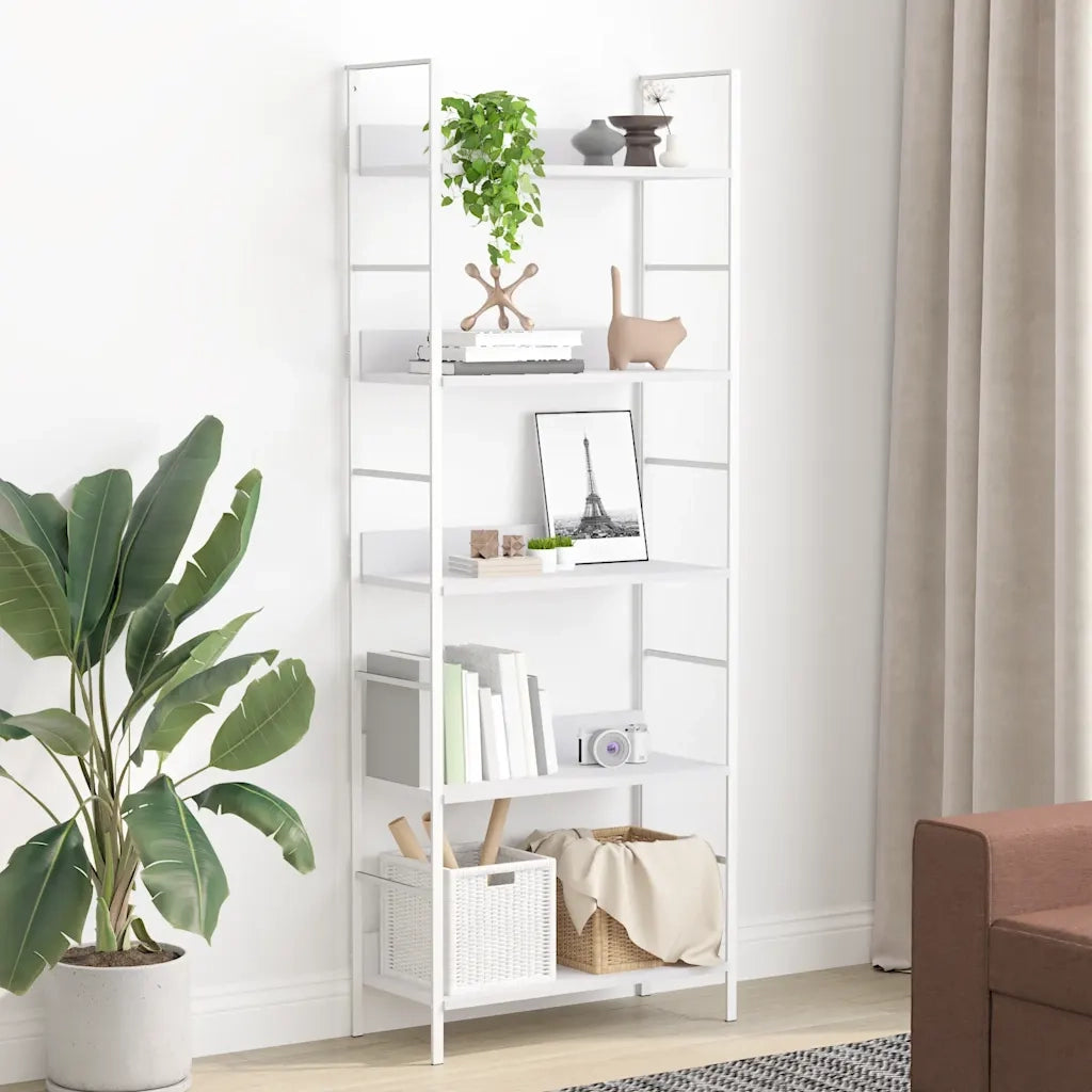 Scaffale Libri 5 Ripiani Bianco 60x27,6x158,5 Legno Multistrato 288228