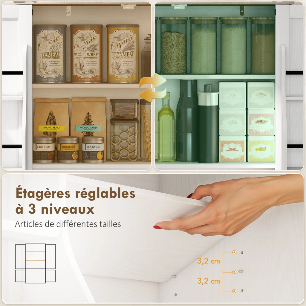 Armadio da cucina ¨C zephmum ¨C bianco 76.3x40x136 cm