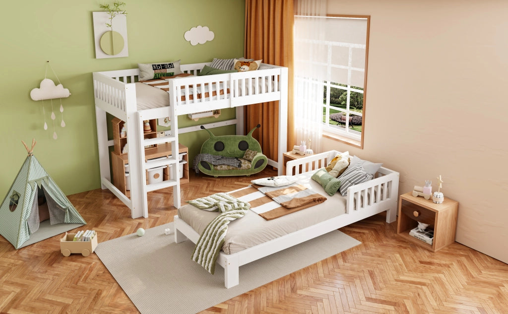 letto modulare in legno bianco 104 x 215 cm