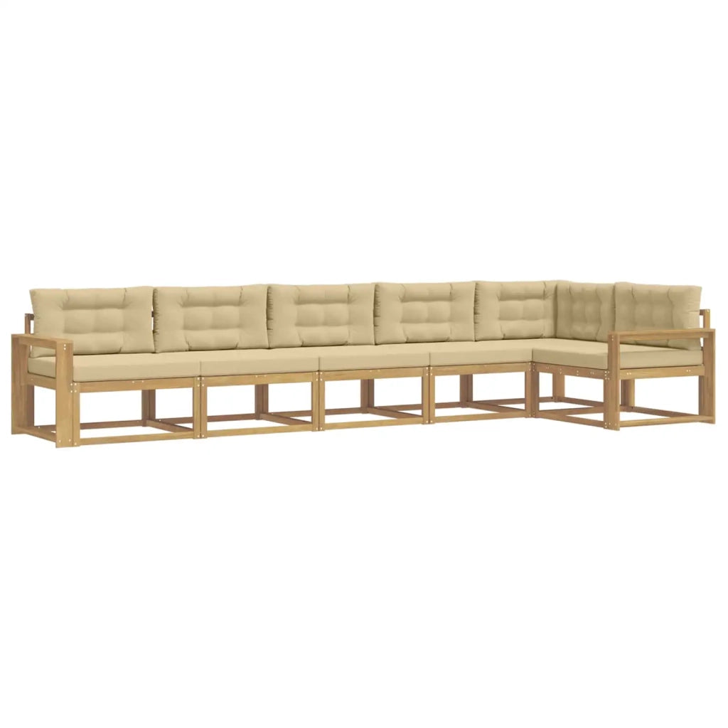 Set di divani da esterno 4 pz Bianco e Beige Poliestere 3386522
