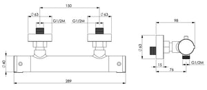 Miscelatore doccia termostatico un attacco inferiore