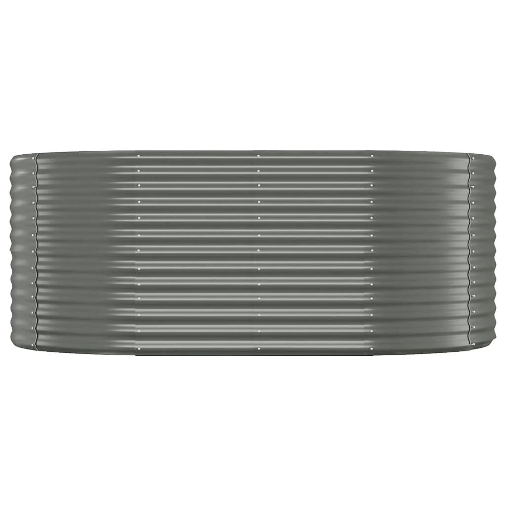 Fioriera rialzata per piante e fiori adatta per terrazze e giardini in acciaio verniciato a polvere 175 x 100 x 68 cm grigio 02_0039590