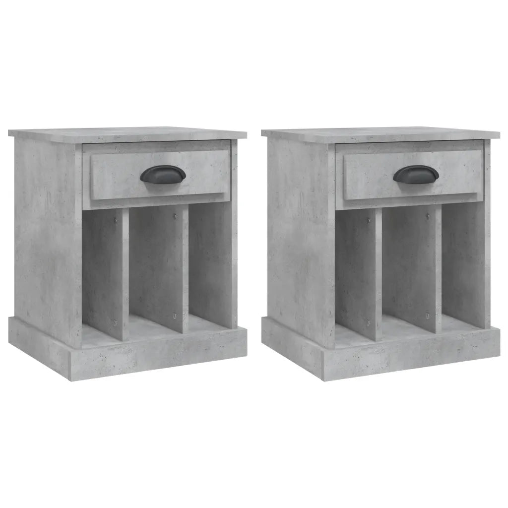 Comodini 2 pz Grigio Cemento 43x36x50 cm 816353