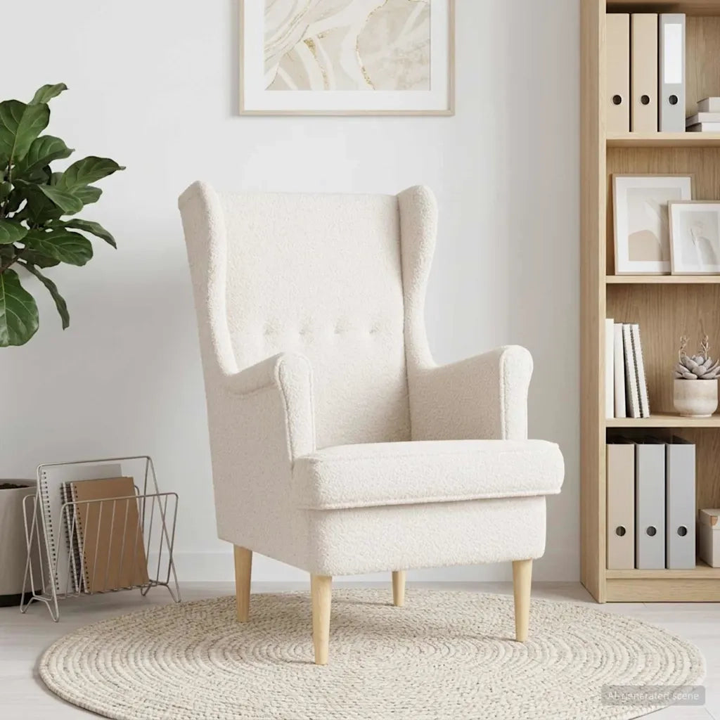 Poltrona-Poltroncina-Divano Sedia Crema Boucl¨¦ 455143