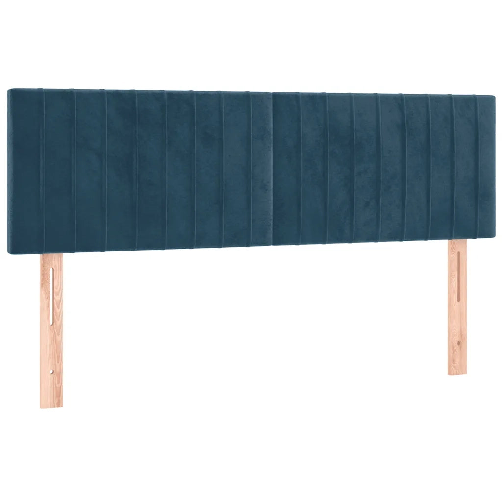 Giroletto a Molle con Materasso Blu Scuro 140x190 cm in Velluto