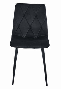 Set di 3 sedie da pranzo Valora Tyra in velluto nero con gambe in metallo