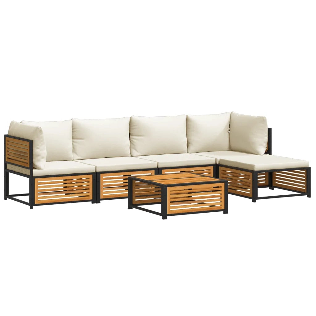 Set Divano da Giardino 6 pz con Cuscini in Massello di Acacia 3214910