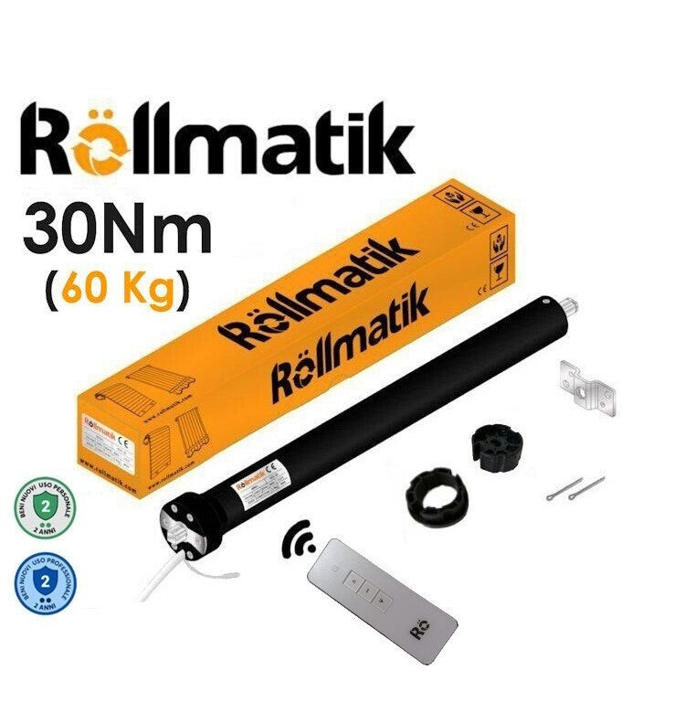 Motore per tapparelle con telecomando 30 Nm - 60Kg (finecorsa elettronici 6 fili)