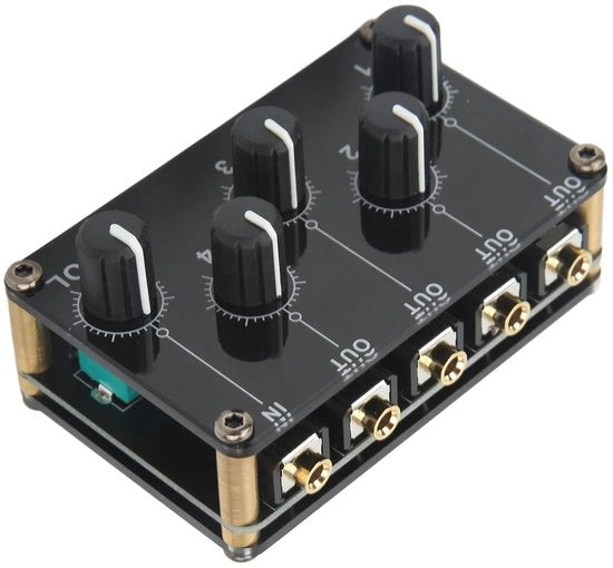 Mixer audio portatile 4 canali - Mini-mixer portatile - Sensibilità elevata del mixer - Prestazioni stabili - Carcassa in acrilico rigido - Mixer audio portatile