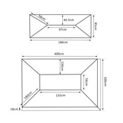 Easycomfort Copertura per Gazebo da Giardino Tetto Sostitutivo Anti-UV Impermeabile in Poliestere 3x4m, Crema