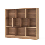 Libreria a 10 scomparti 120 x 24 x 104 cm versatile contenitore in legno naturale 20_0017783