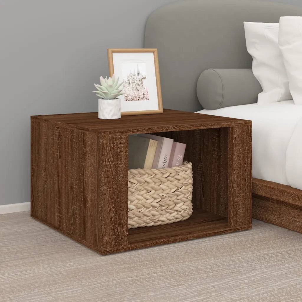 Comodino | Armadio da Notte | Mobiletto da notte Rovere Marrone 57x55x36 cm in Legno Multistrato