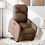 Poltrona Alzapersona Reclinabile Marrone in Tessuto 3302976