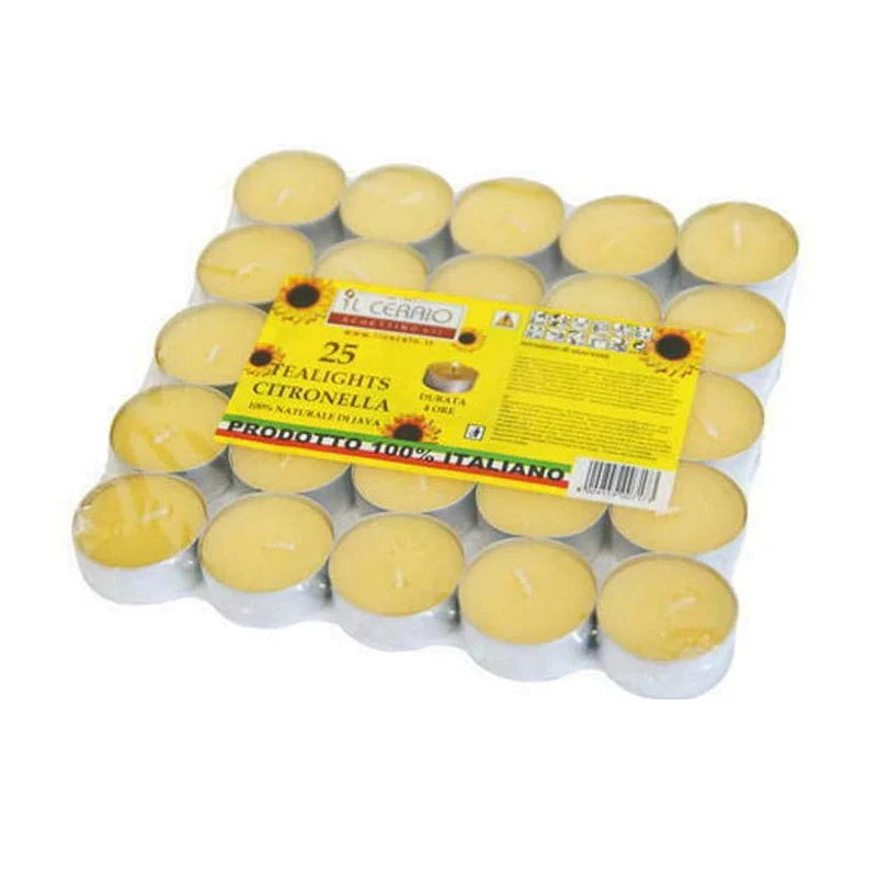 25 CANDELE ALLA CITRONELLA TEALIGHT