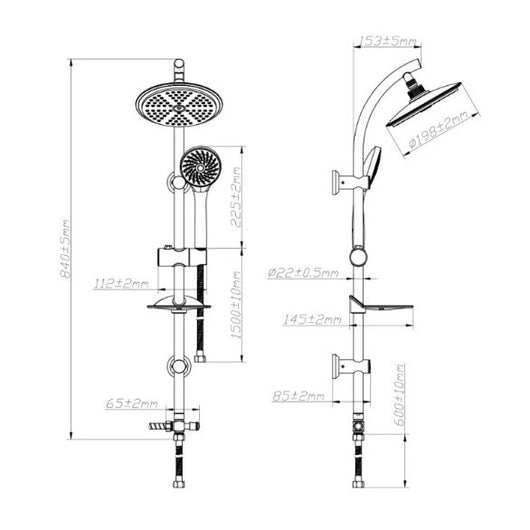 COLONNA DOCCIA PLATINUM H82CM CROMO A RISPARMIO
