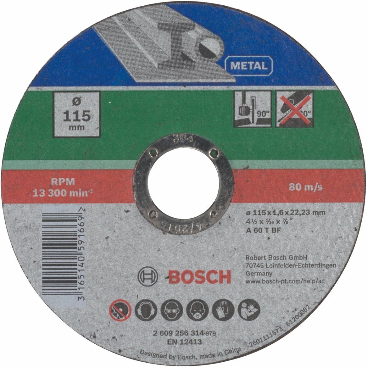 MOLA TAGLIO  D. 115 X 22,23 X 1,6 MM, DRITTA, META