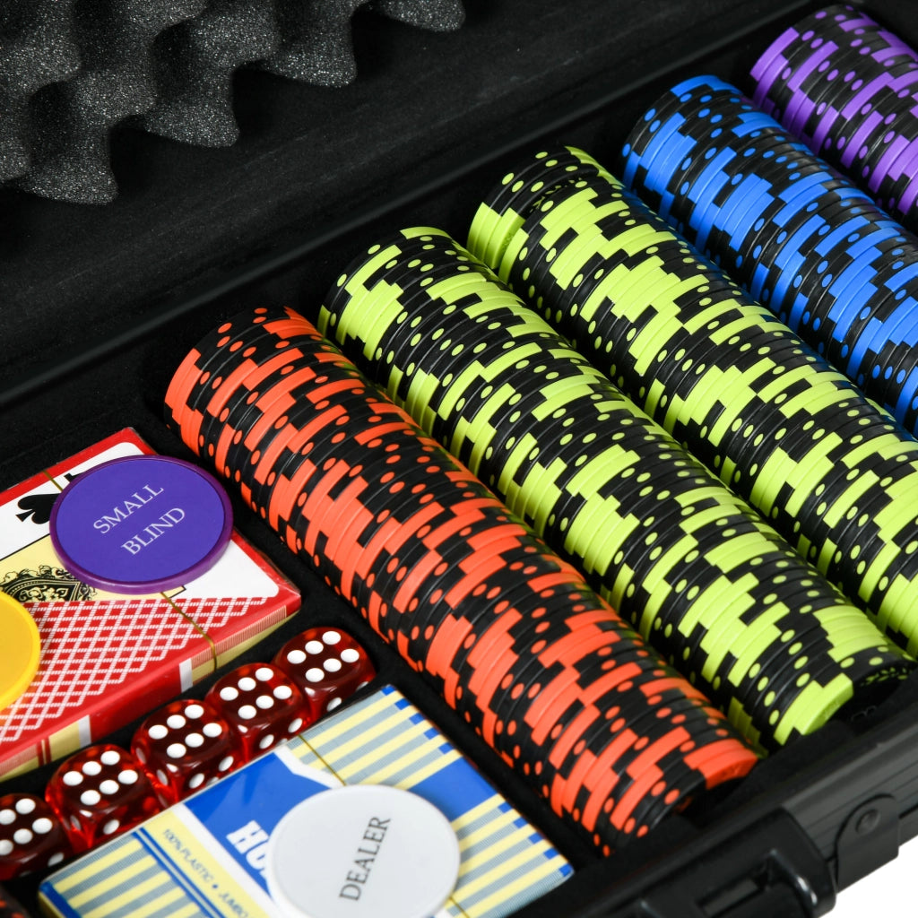 Set di Poker Completo ¨C Zephmum ¨C 500 gettoni 5 dadi 2 mazzi di carte 3 bottoni