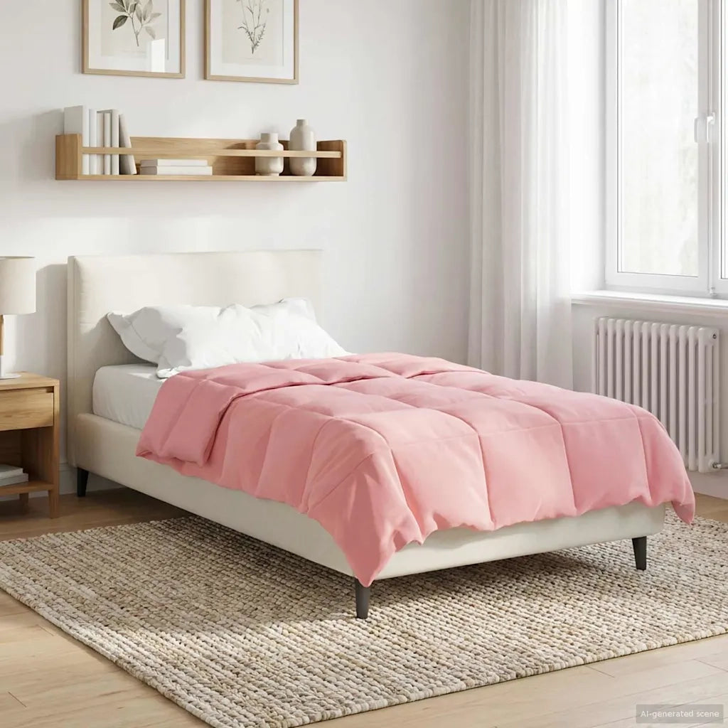Piumone | Duvet Completo Annuale Rosa 140 x 220 cm Microfibra