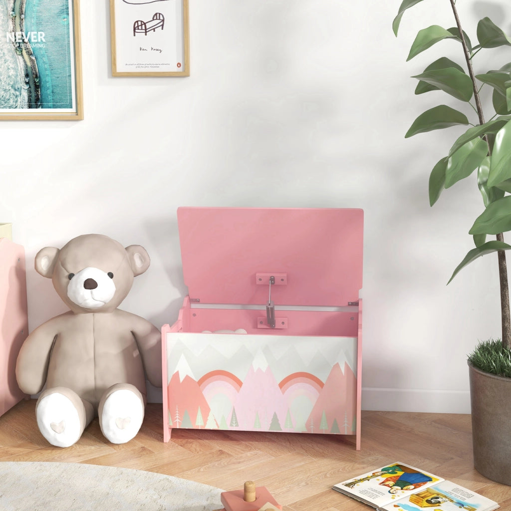 Contenitore per giocattoli bambini portagiochi ¨C zephmum ¨C rosa 60x37x39 cm