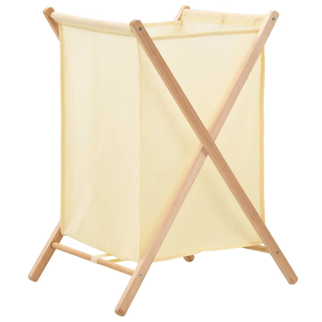 Portabiancheria in Legno di Cedro e Tessuto Beige 42x41x64 cmcod mxl 128205