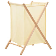 Portabiancheria in Legno di Cedro e Tessuto Beige 42x41x64 cmcod mxl 128205