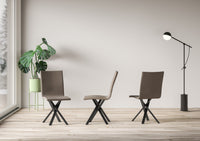 Sedia 40/44x42x86 cm Aury gambe Antracite in Similpelle Tortora