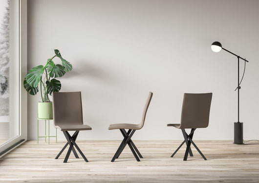 Sedia 40/44x42x86 cm Aury gambe Antracite in Similpelle Tortora