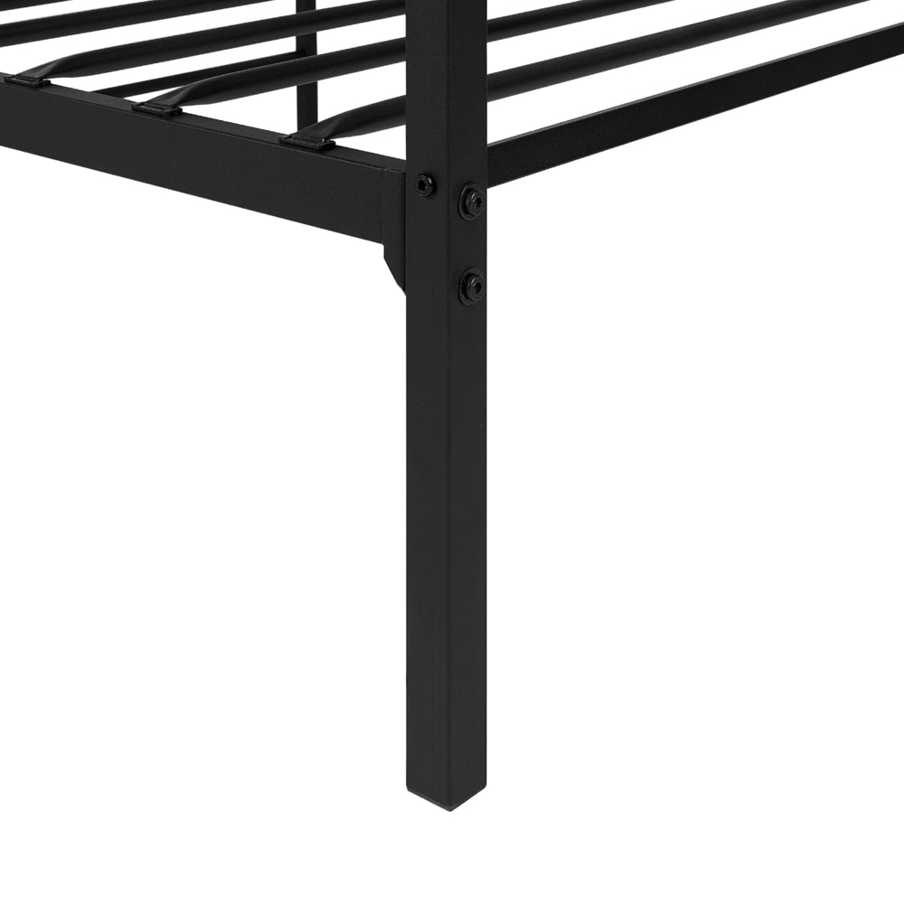 Letto in metallo nero UE singolo 90 x 200 cm 3ft stile industriale moderno con doghe integrate